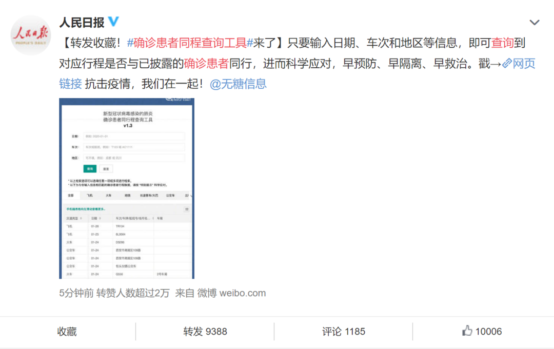 出行提示：速查！确诊患者同程查询工具来了！附即将返岗人员防护建议