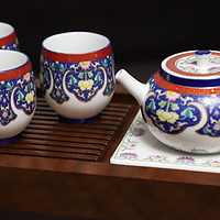 梦の茶与器 篇十六：苏氏陶瓷 珐琅彩描金陶瓷茶具配花梨实木茶盘套装