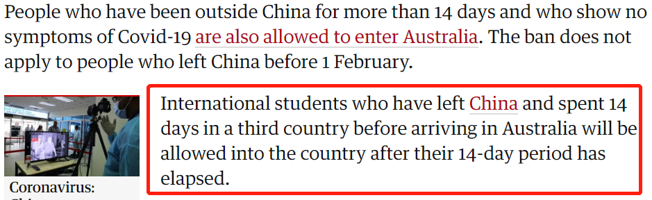 签证快讯：澳大利亚对中国禁令继续延长一周！