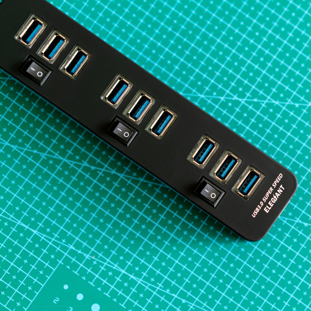 ￥59块钱的全新英国洋垃圾：ELEGiANT牌10口USB3.0扩展坞开箱评测