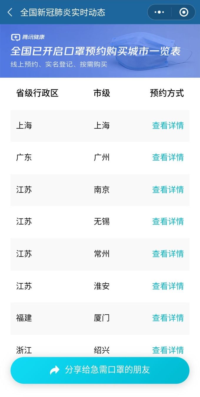 附近有没有确诊患者、去哪儿预订口罩?试试这4个腾讯出品的小程序吧!