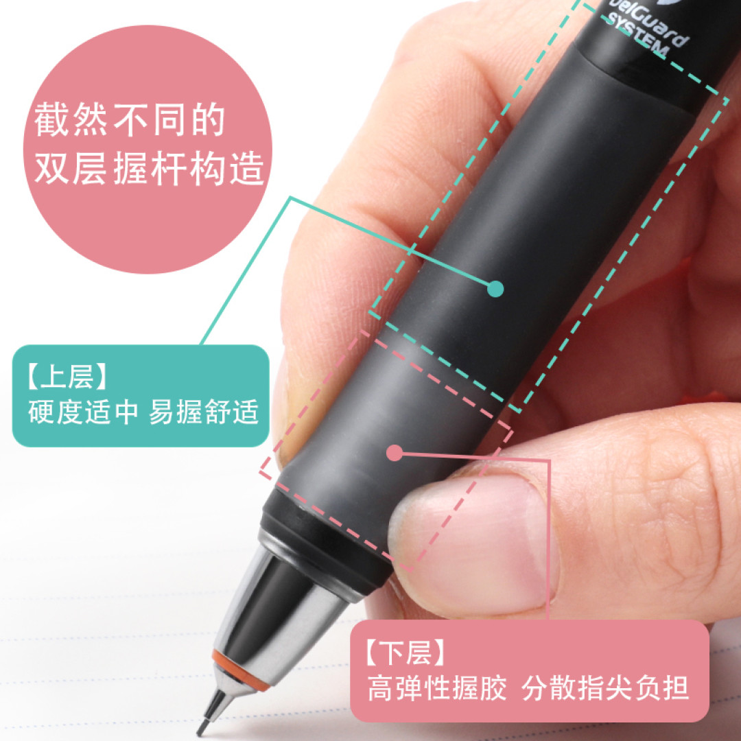 旋转VS跳跃 - 三菱KURU TOGA 与 斑马DelGuard活动铅笔