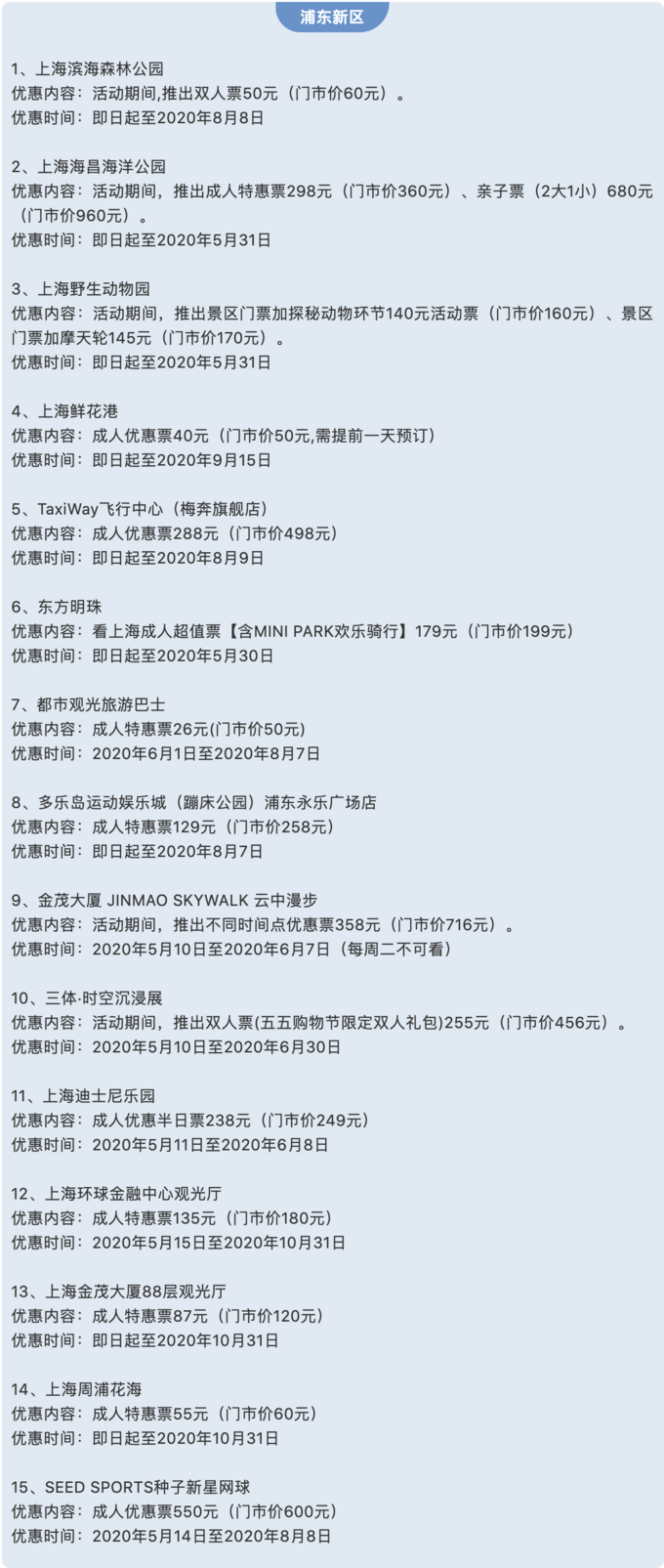 出行提示 上海121个文旅景点门票优惠了 国内门票与活动 什么值得买