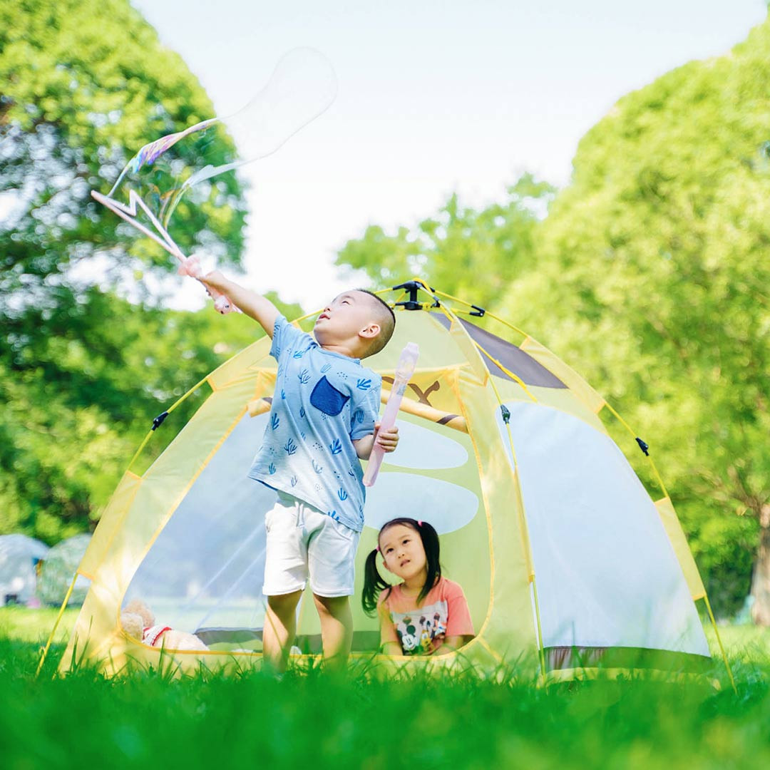 快速给萌宝一间独处的萌趣小屋——早风轻便速开儿童帐篷轻体验