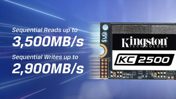 NVMe 1.3协议高速读写：金士顿KC2500 M.2 SSD固态硬盘上架开售，96层TLC闪存5年质保