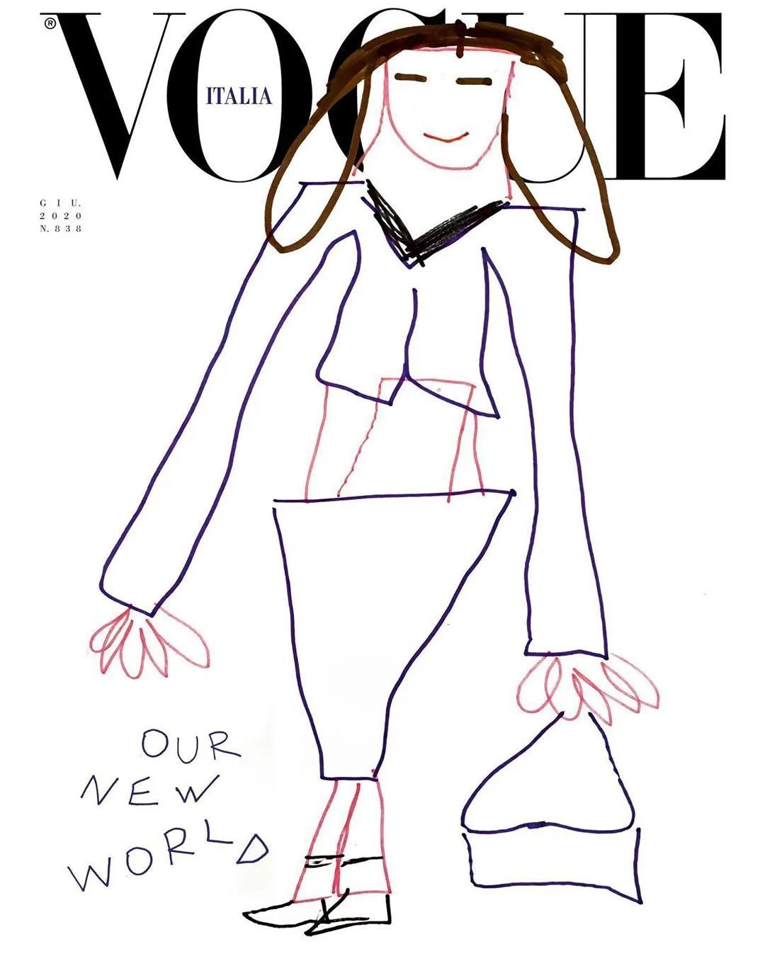 儿童画作登上《Vogue》封面,不再是超模美女,却有一番新鲜感