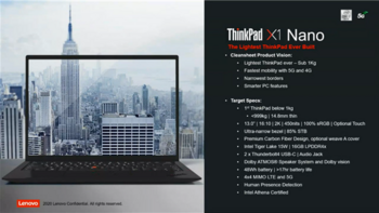 不足1公斤：联想ThinkPad X1 Nano搭载英特尔第11代Tiger Lake、17小时续航