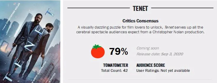 口碑终于解禁，烂番茄79%，诺兰新片至少要刷两遍才能懂！