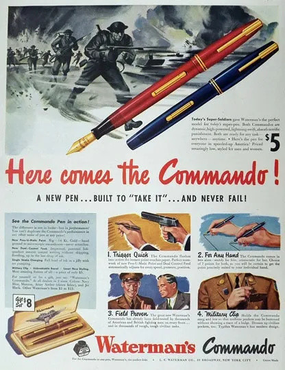 复古海报里的老钢笔，是那个时代的流行啊！
