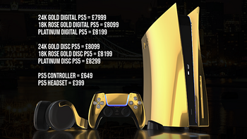 24K金PS5预购将开启，预购价7999英镑起