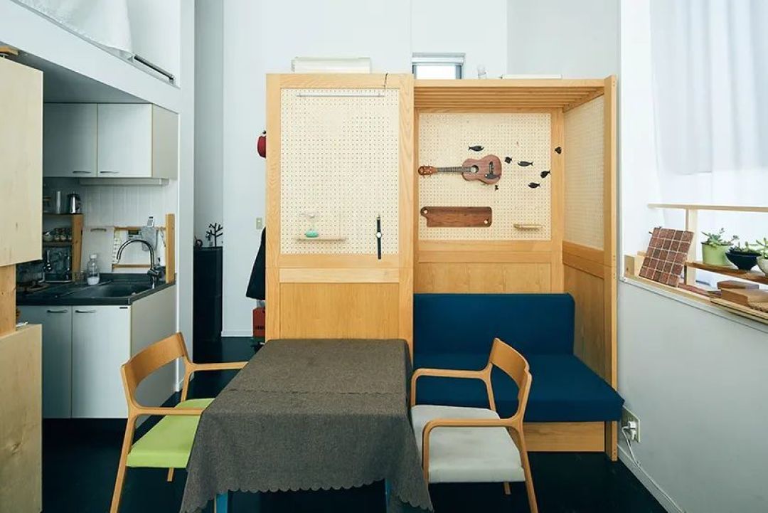 服气!建筑师夫妇自己做家具,40m²公寓也可以办公居住两相宜!