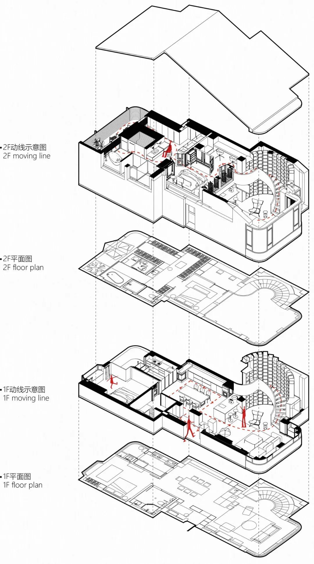 175㎡“职住一体”的家，旋转楼梯融入法式风情，装出大宅气度