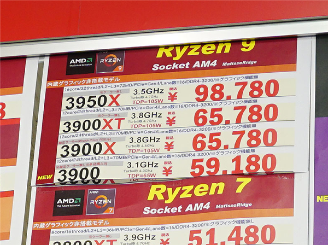 一周跌近 20%:Zen 3 锐龙 5000 上市,锐龙 9 3950X 大降价