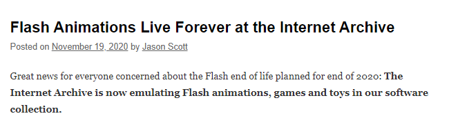 Flash游戏不会死，而会将被永久保存在这个博物馆中