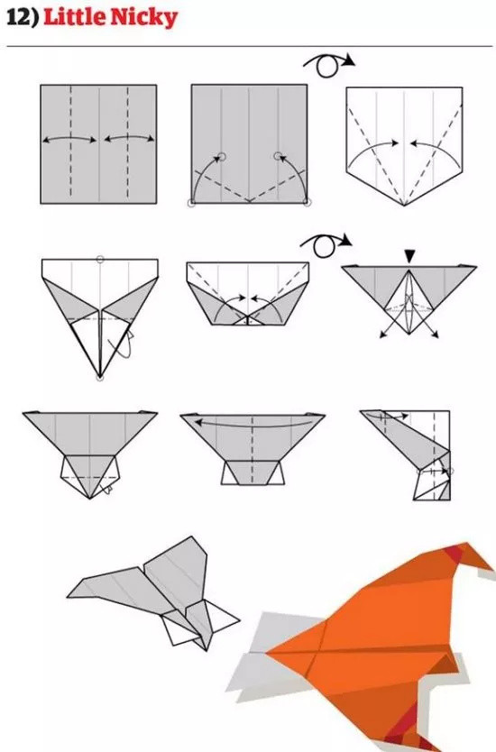 儿童简单纸飞机折法图片