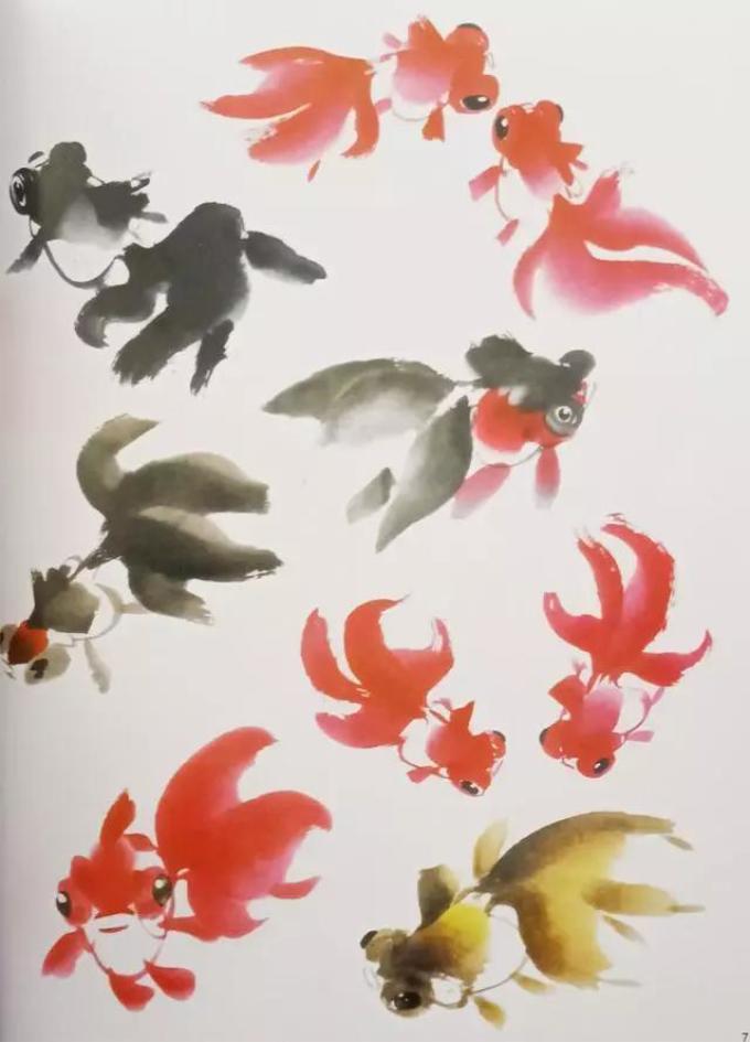 千姿百态画鱼虾国画教程画法步骤