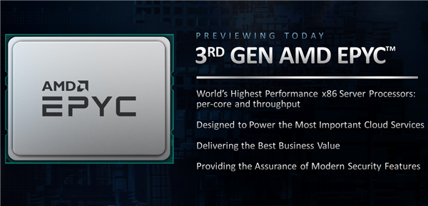 AMD还有第三代EPYC“霄龙”，Zen3架构，最高64核+8通道内存