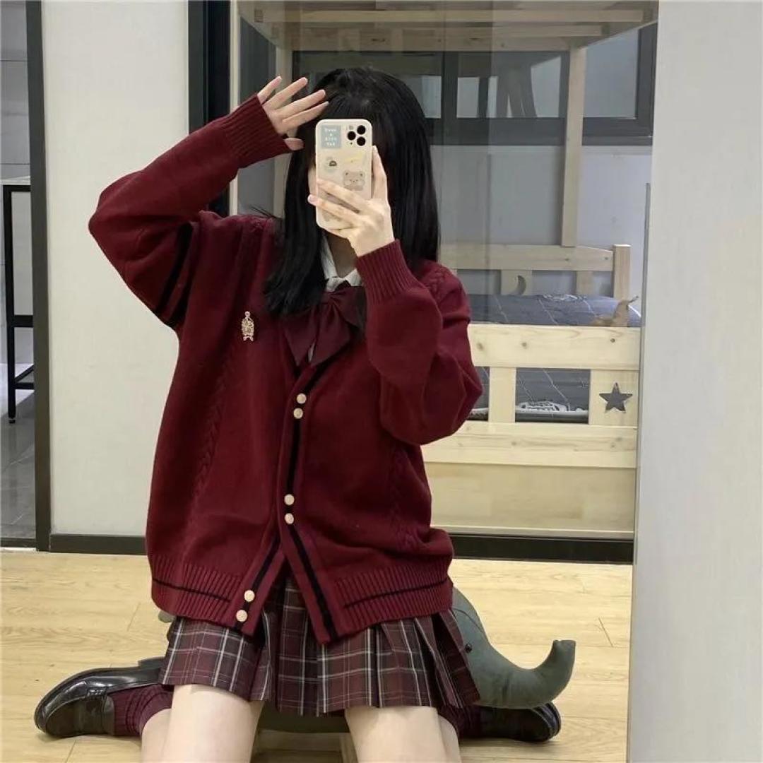 jk制服貌美新年红色jk制服格裙新的一年就要红红火火