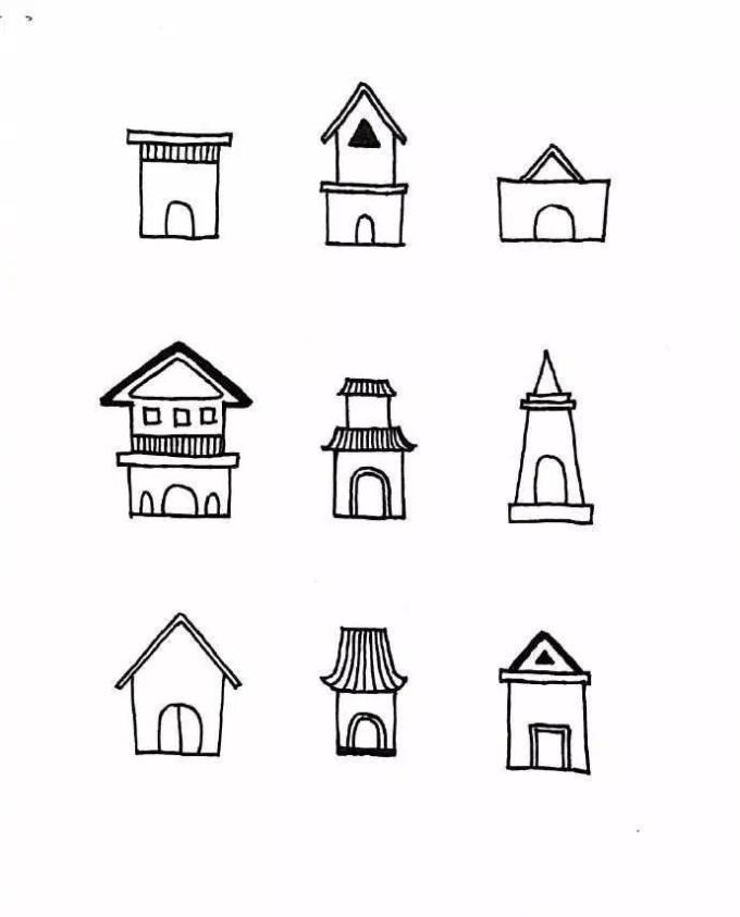 简笔画系列9张图教你画81个小房子超简单