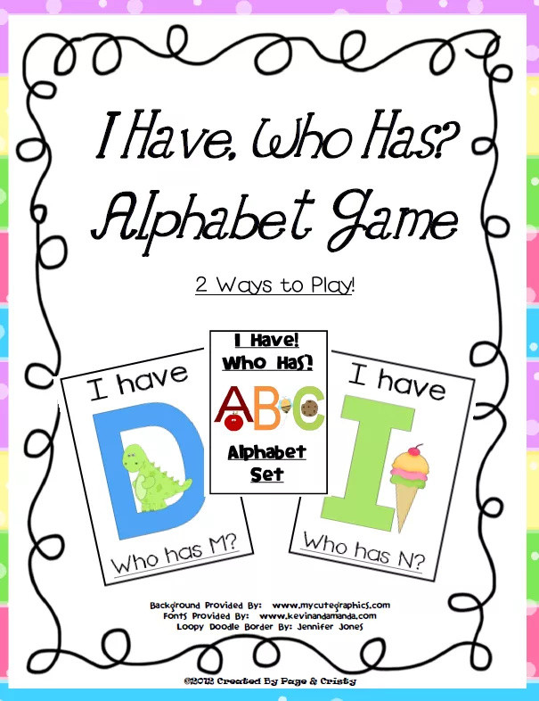 【打印素材】 I Have, Who Has? Alphabet Game