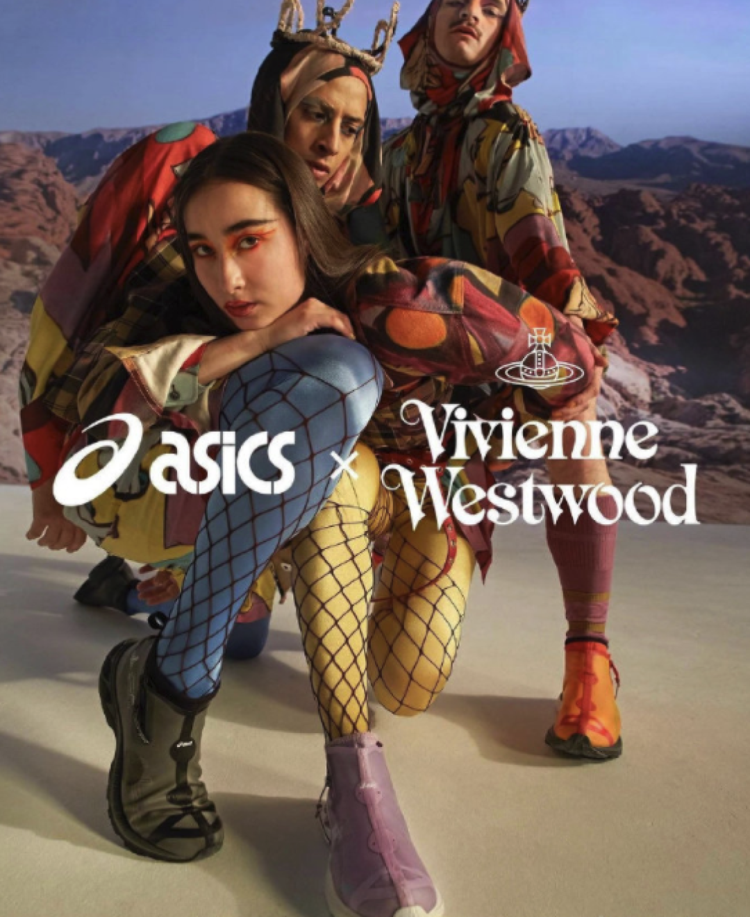 Vivienne Westwood x Asics 三色联名系列，兼具时尚与舒适度。