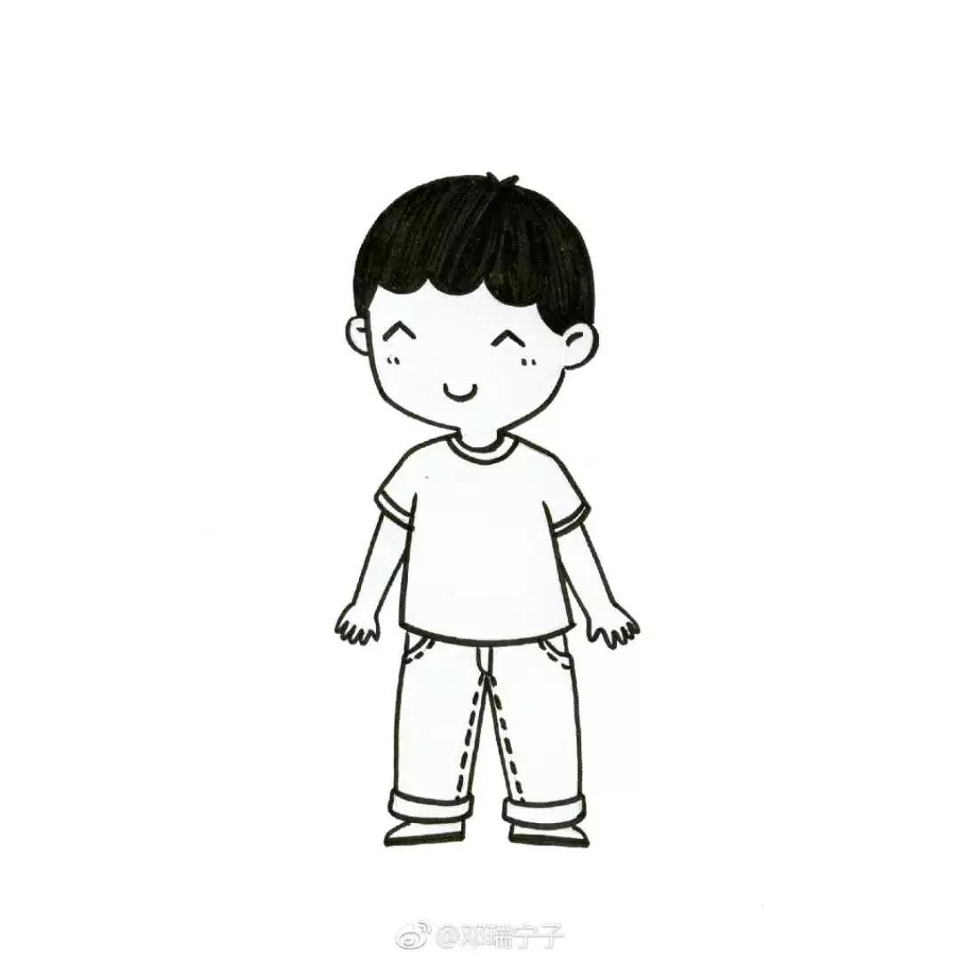 【打印素材】手残党的心头好,可爱小人简笔画素材