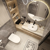 高级感浴室|瓷砖+光影层次的魅力