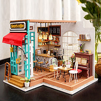 若态diy小屋模型手工拼装立体拼图房子木质积木儿童玩具西蒙的时光咖啡店DG109儿童节礼物
