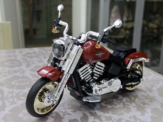 闪亮的胖子电镀乐高哈雷肥仔摩托
