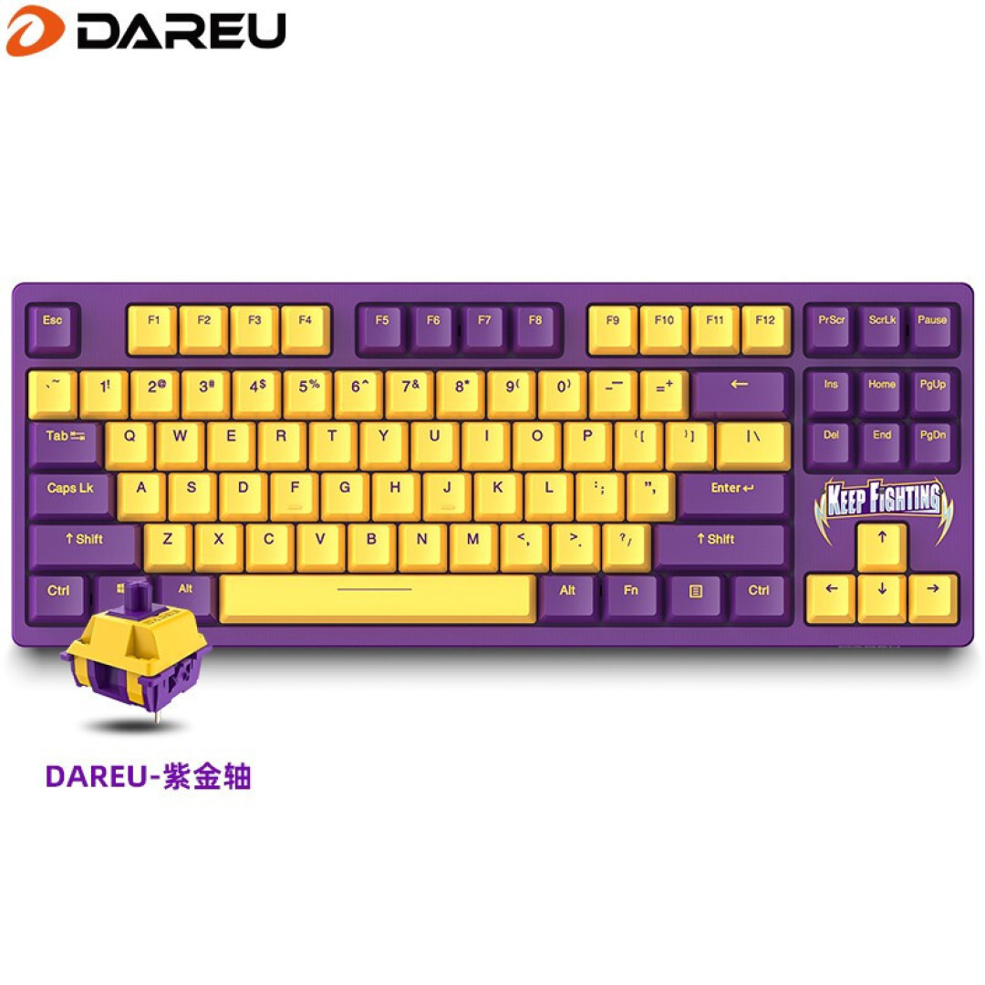 自研紫金轴,颜值与可玩性起飞,达尔优A87-ESPORTS机械键盘评测