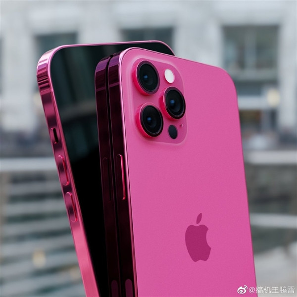 iPhone 13玫瑰粉渲染图出炉：小刘海+通体粉色，有望年底登场