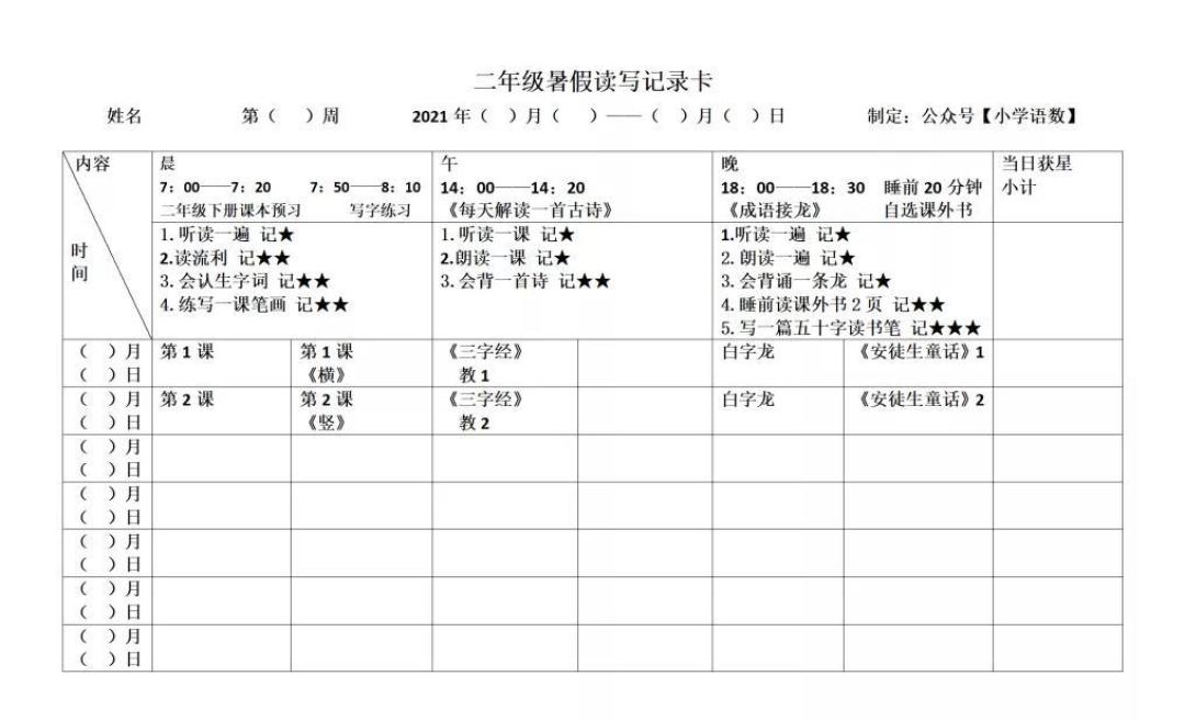 暑假怎么规划 这些超实用的暑假计划模板 让孩子的假期生活过得充实有意义 早教启智 什么值得买