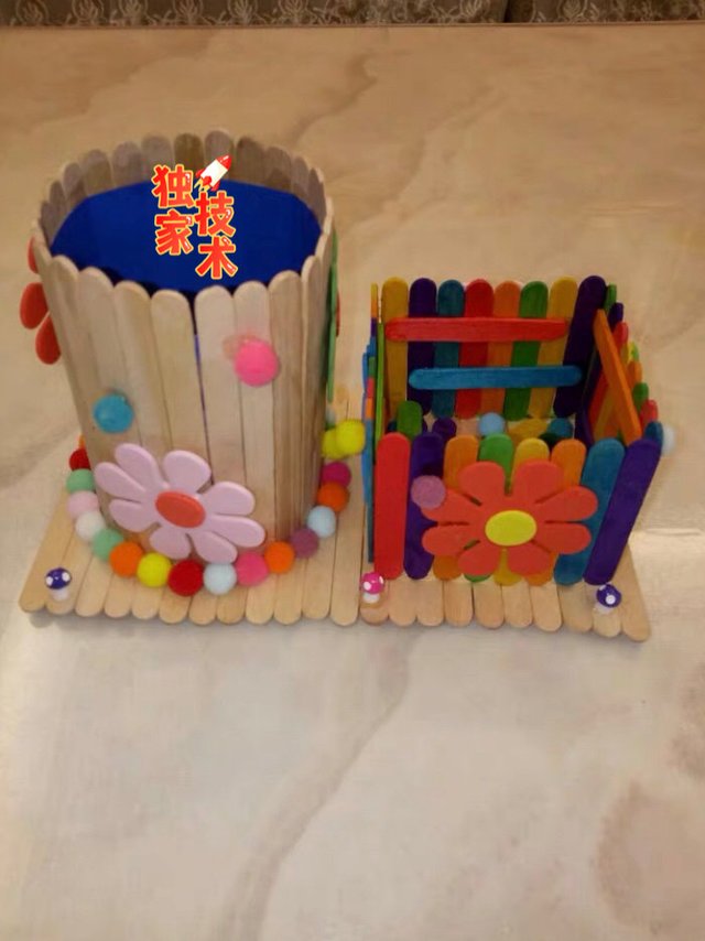 雪糕棒DIY文具盒