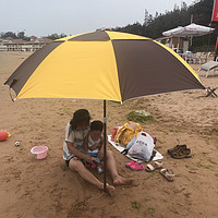 自己带着遮阳伞去海边