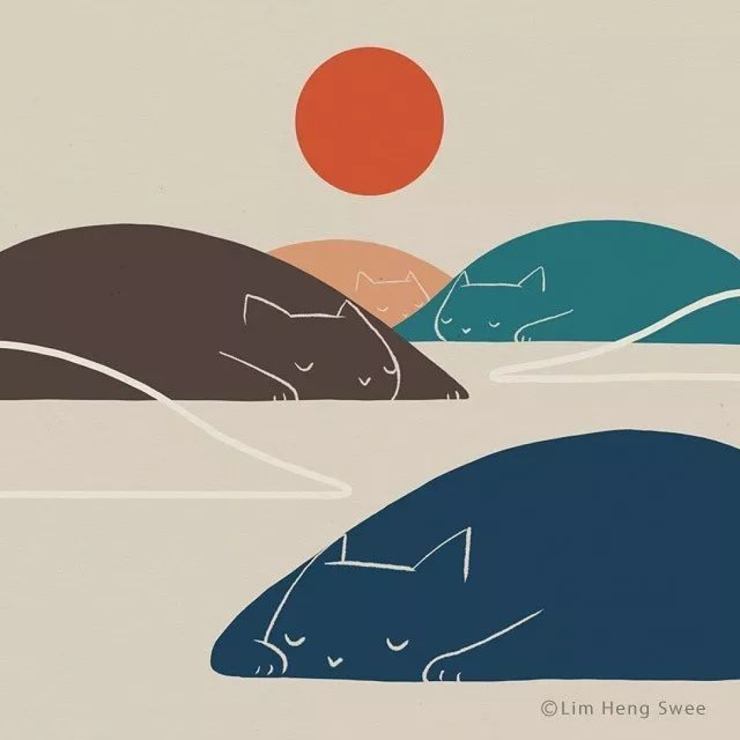 来自马来西亚插画师笔下藏不住的猫,网友直呼:这才是躲猫猫正确打开方式!