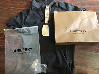 Burberry战马标灰色Polo衫