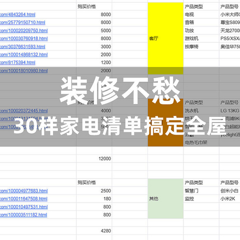 装修不愁——30样家电清单搞定全屋