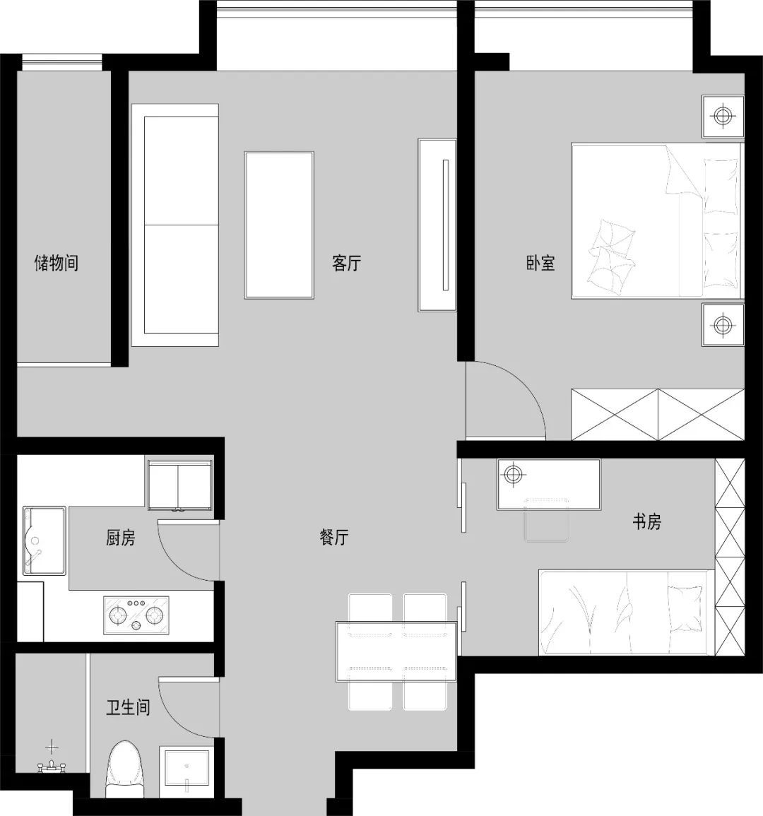 66 m²帝都精英男一人居，不要次卧装俩厨房，整屋智能太上头！