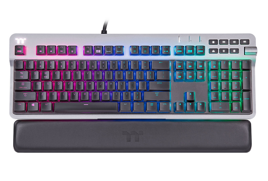 曜越推出 ARGENT K6 RGB 机械键盘：矮轴设计、自带多功能音量旋钮