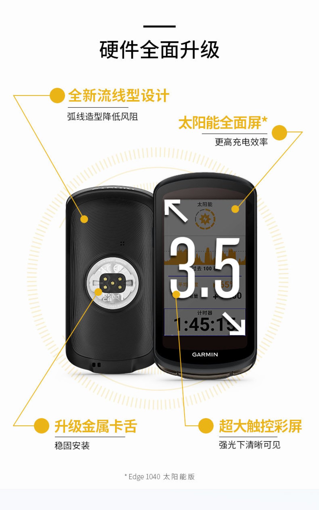 续航100小时!佳明首款太阳能智能码表让你骑行更方便