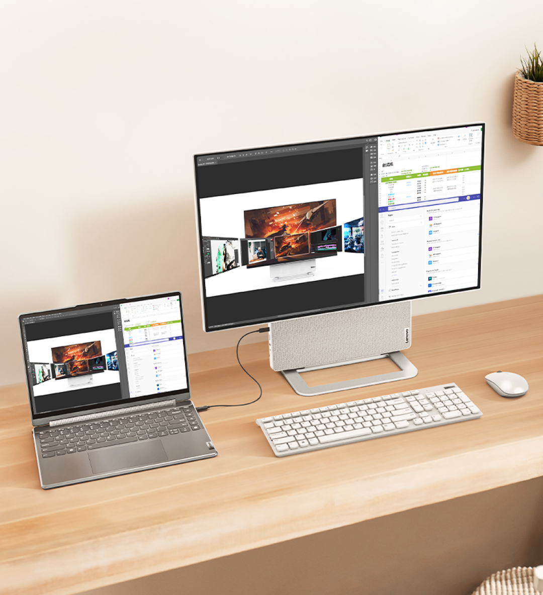 联想 YOGA 27 2022 青山绿发售：可旋转27英寸4K屏、最高R7-6800H加持