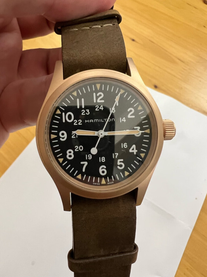 汉米尔顿男款机械表怎么样 期待已久的青铜野战,质感挺好,.