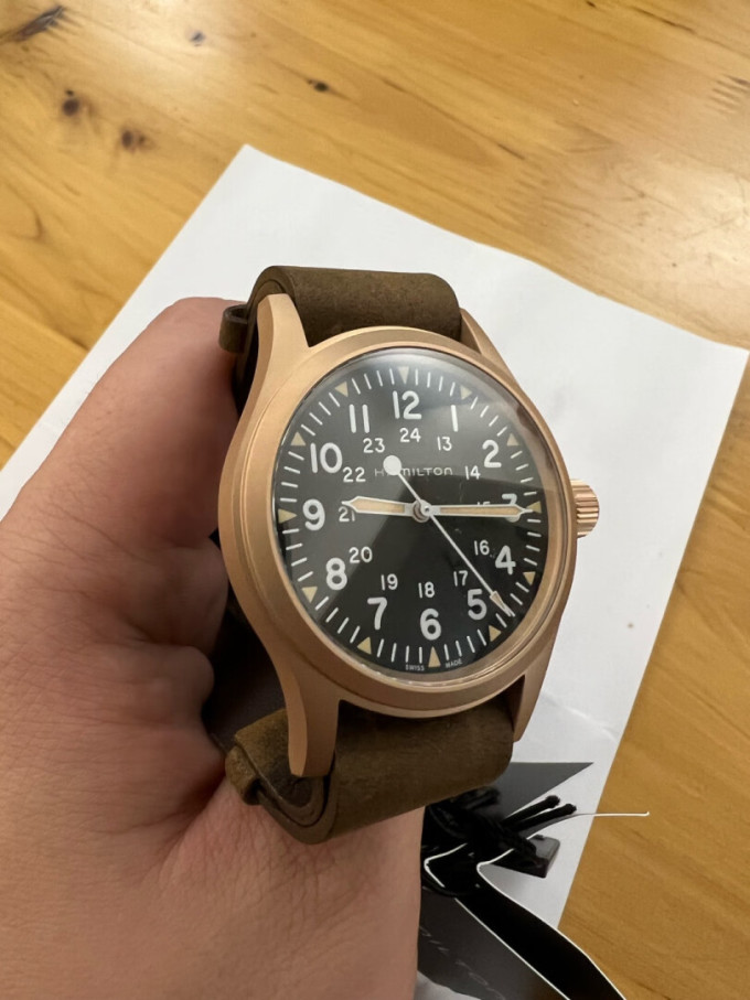 汉米尔顿男款机械表怎么样 期待已久的青铜野战,质感挺好,.