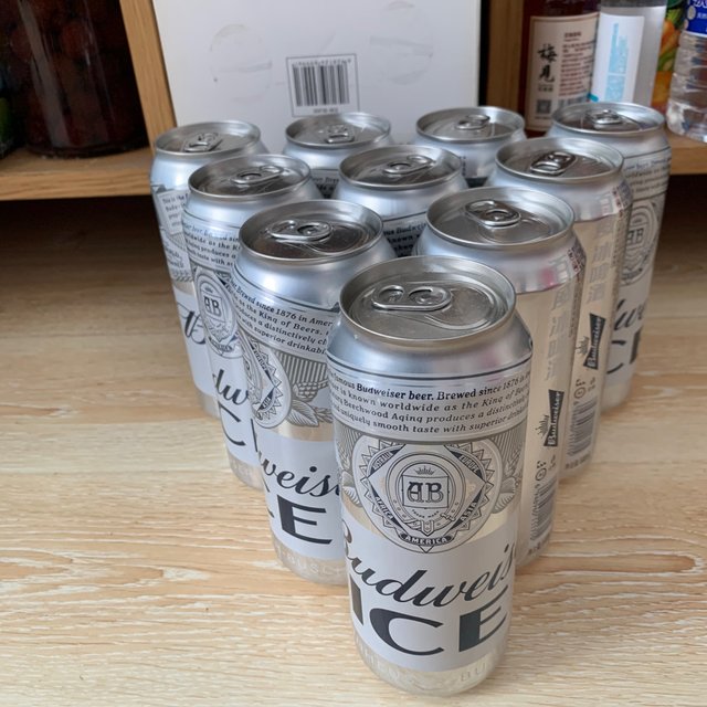 budweiser百威啤酒冰啤500ml18听清爽醇正口感大罐