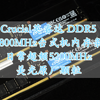 Crucial英睿达 普普通通DDR5 4800MHz台式机普条 超到5200MHz用美滋滋 还是美光原厂颗粒  