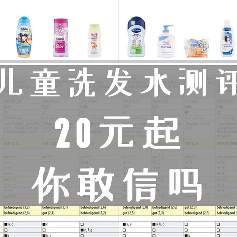 这些20元起的儿童洗发水，却被德国Oko-Test测评给高分，你敢信吗？