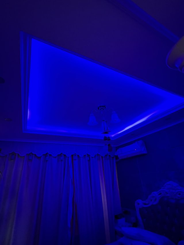 暖蓝紫三色卧室虚光灯带