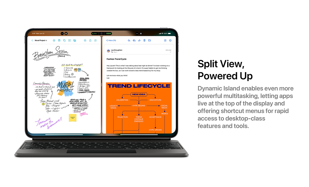 玩出花！海外设计师晒 iPad Pro “灵动群岛”渲染图