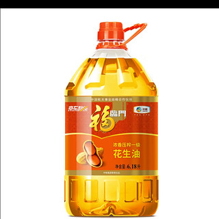 福临门 食用油 浓香压榨一级 花生油6.18L 