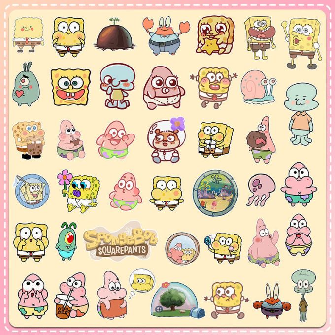 装饰你的可爱q版海绵宝宝贴纸